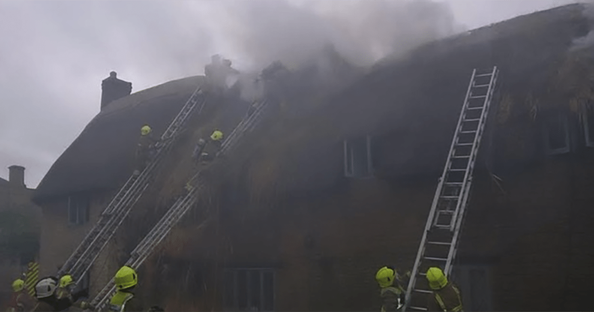 Thatch roof fire