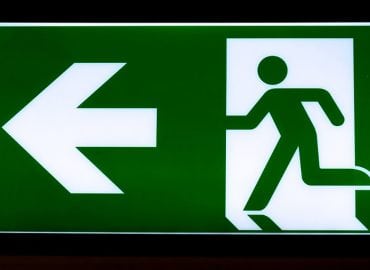 Emergency lighting to help someone escape a fire