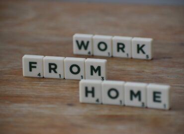 work from home spelled out in scrabble letters