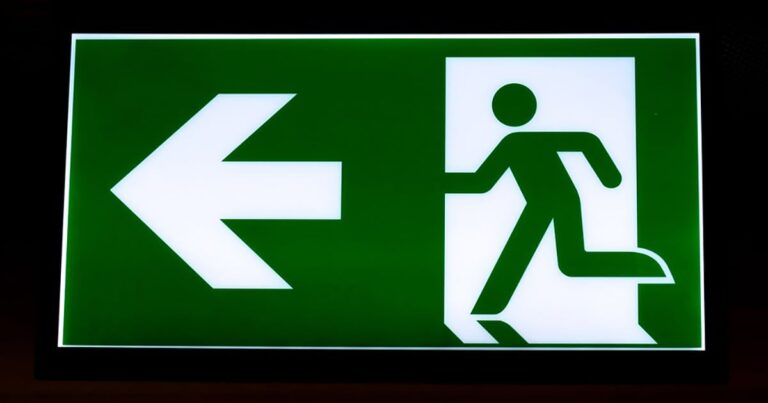 Emergency lighting to help someone escape a fire