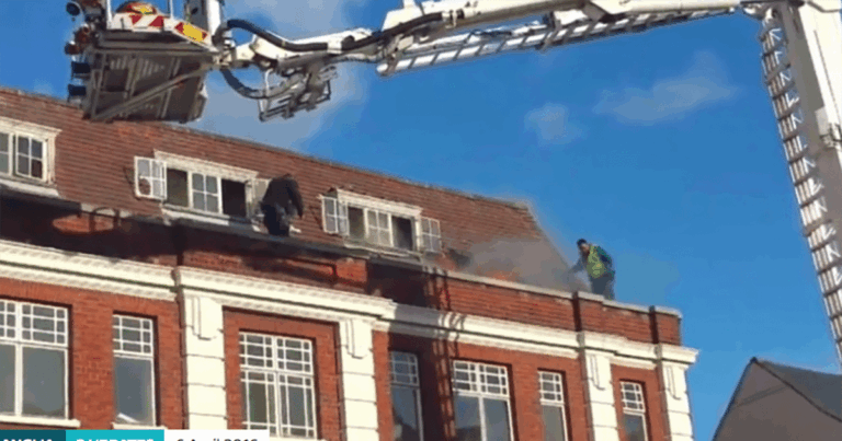 Three People Rescued From Roof During Bedford Fire